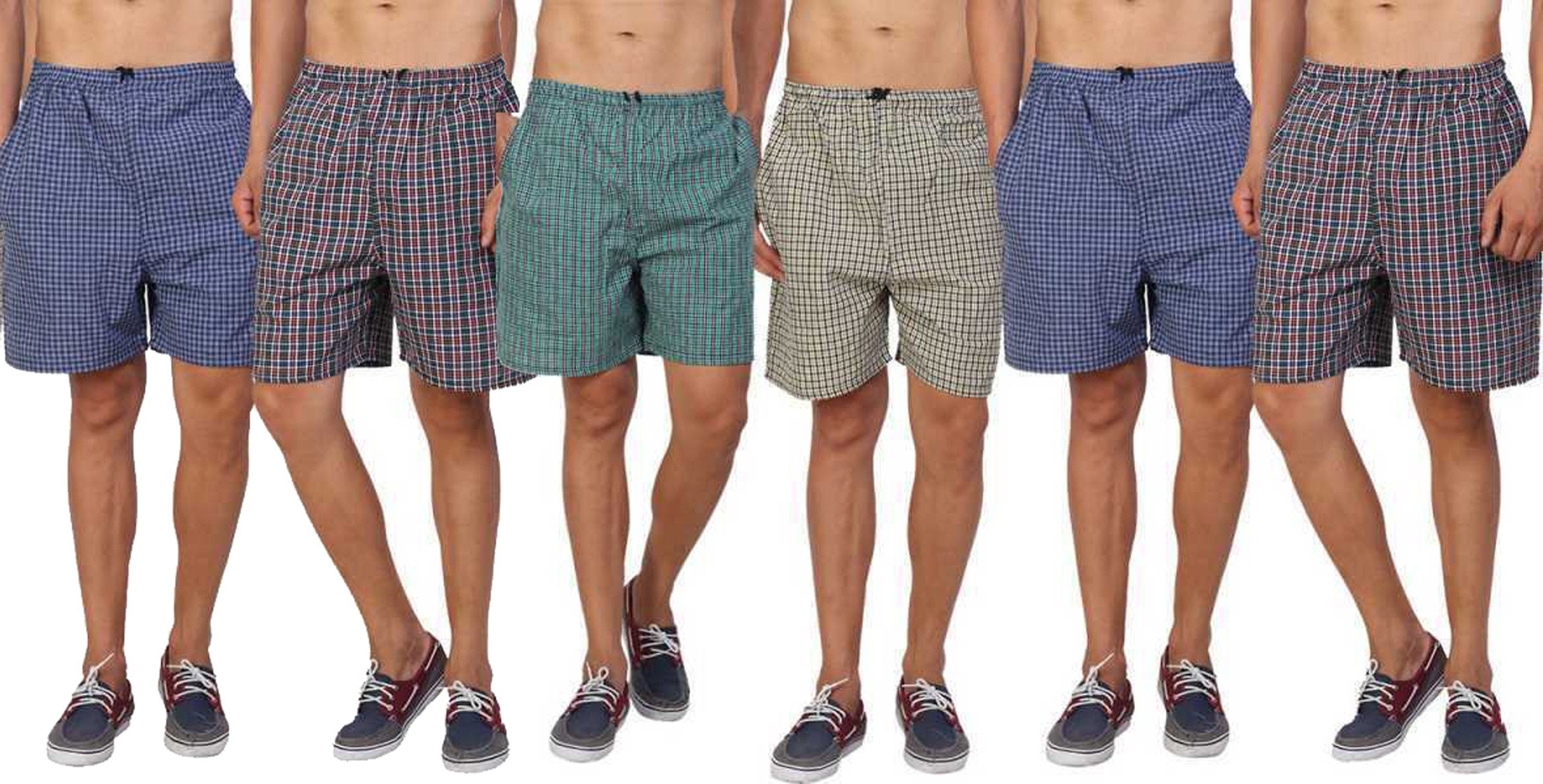 Pack of 6 Checkered Men Boxer