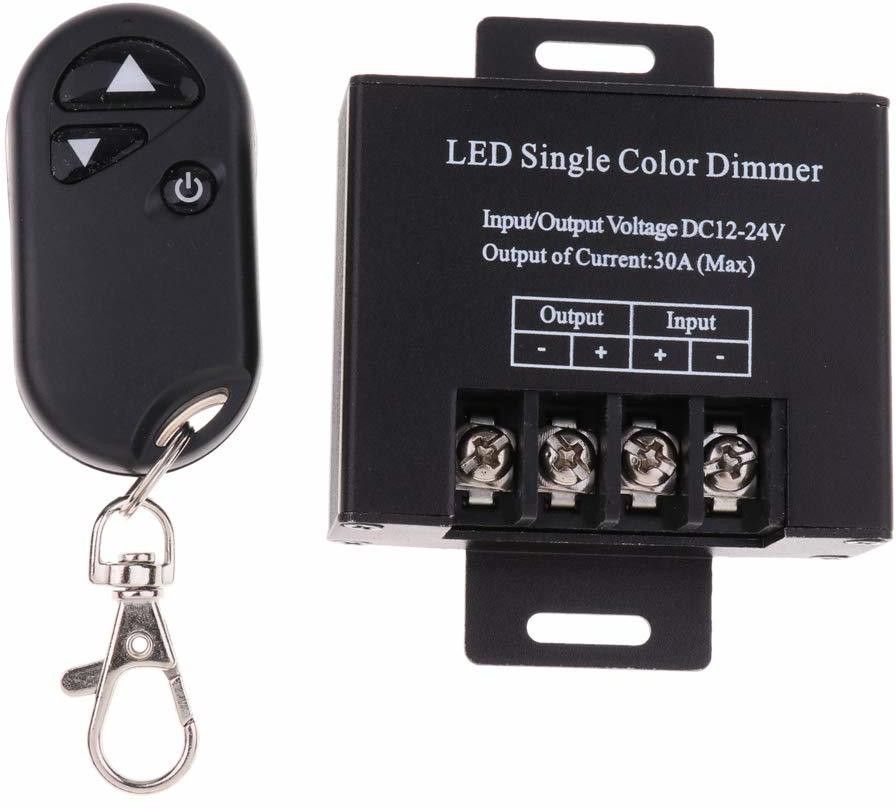 RF Wireless Remote DC 12V 24V 30A Adjustable Dimmer Switch Control LED Driver Power Supply 30 A Step Dimmer