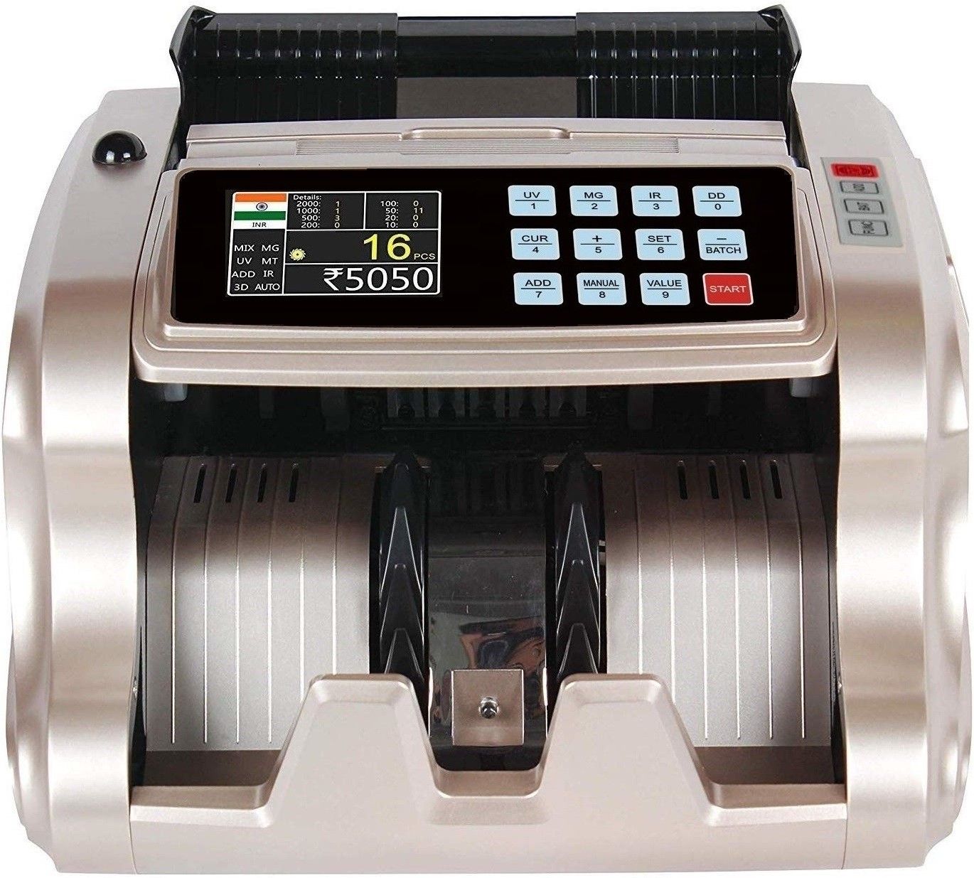 Drop2Kart MixValue LCD Money Counter – Fast, User-Friendly, 4 FakeNote Detection (UV, MG, MT, IR), Supports All Indian Currency Note Counting Machine-image-47