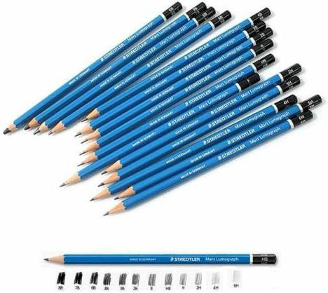 sabahz trading Lumograph Graphite Sketching Pencils set of 12 Degrees Pencil image 1