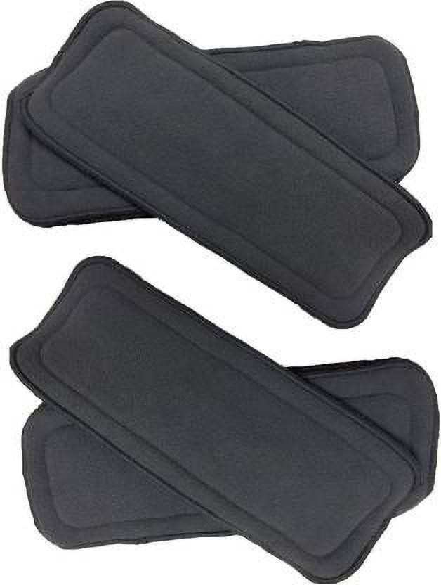 tiny tots Pack of 4 Wetfree Reusable Washable Cotton Diaper Nappy Inserts for Baby Cloth Diapers, 5 Layer Bamboo Charcoal Inserts Liners Natures Cloth Diaper Liner - M (4 Pieces image 1