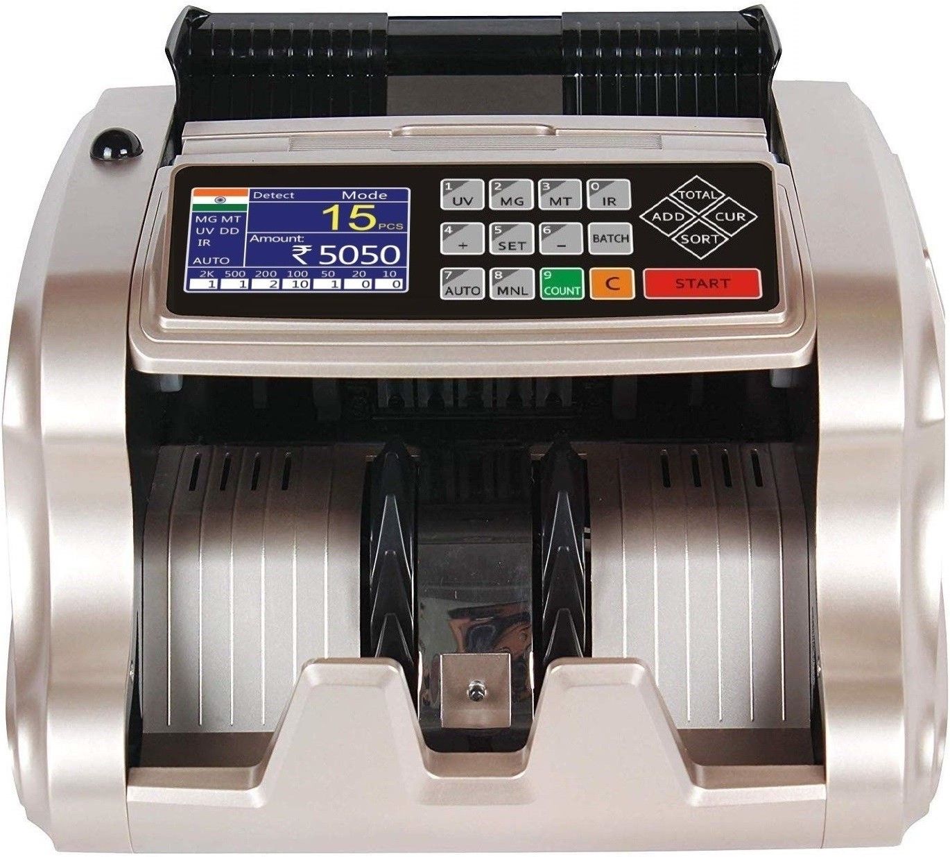 Drop2Kart MixValue Bill Counter - Dual Heavy-Duty Motor, UV/MG/MT/IR FakeNote Detection, Suitable for Old & Latest INR, 1-Yr. After Sales Service Note Counting Machine-image-40