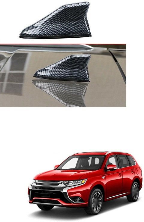 Carbon Fiber Style Car SUV Roof Shark Fin Aerial FM/AM Radio Signal Antenna A156 Universal Black Car Roof Radio AM/FM Signal Shark Fin Style Aerial Antenna Cover A156 Satellite Vehicle Antenna-image-3