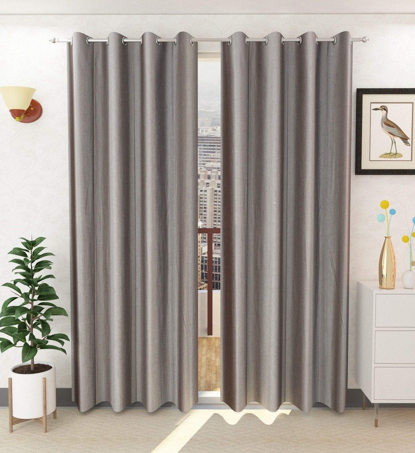 flipkart smartbuy 210 cm (7 ft) Polyester Door Curtain (Pack Of 2)-picture-18