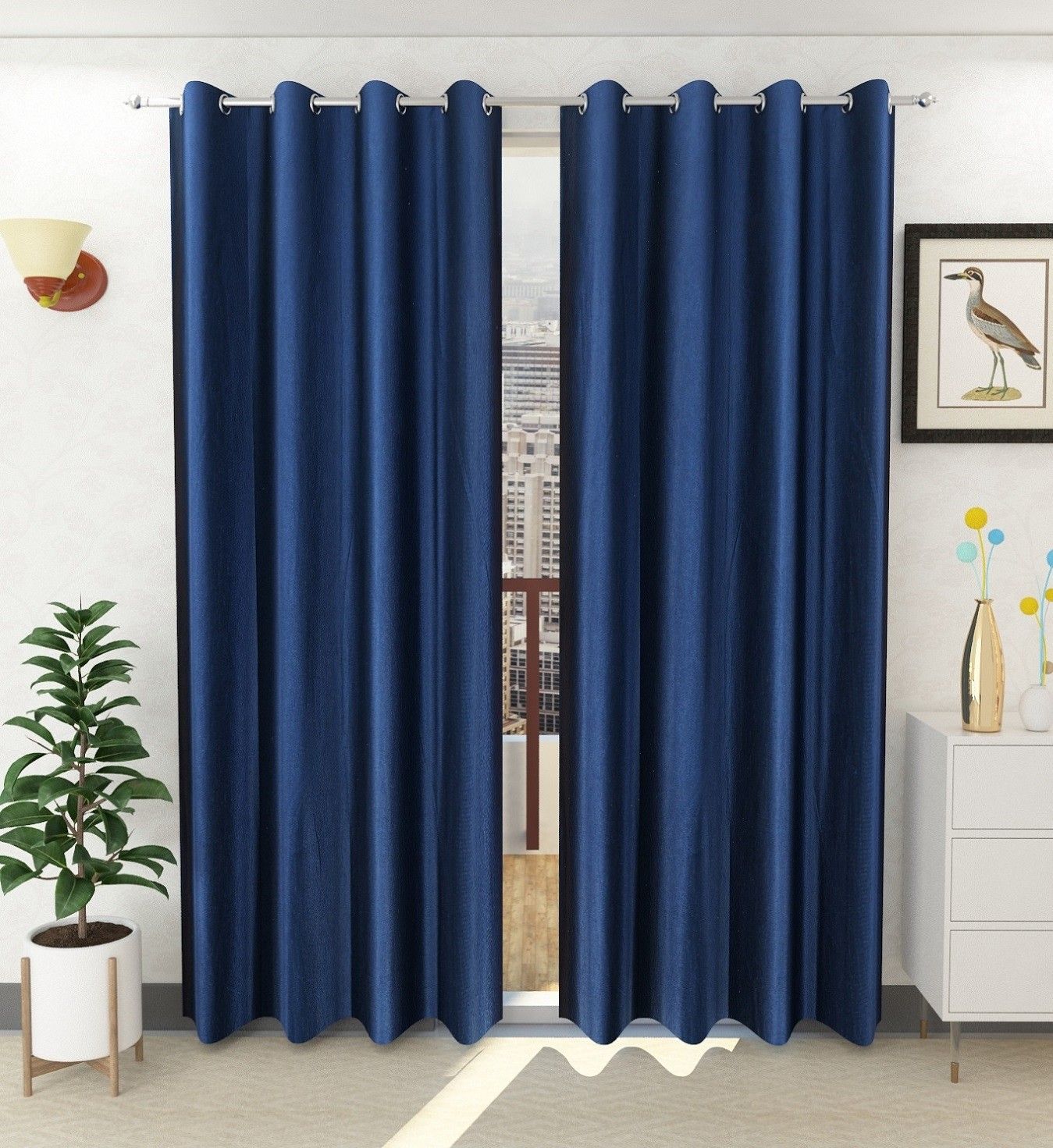 210 cm (7 ft) Polyester Door Curtain (Pack Of 2)-image-4