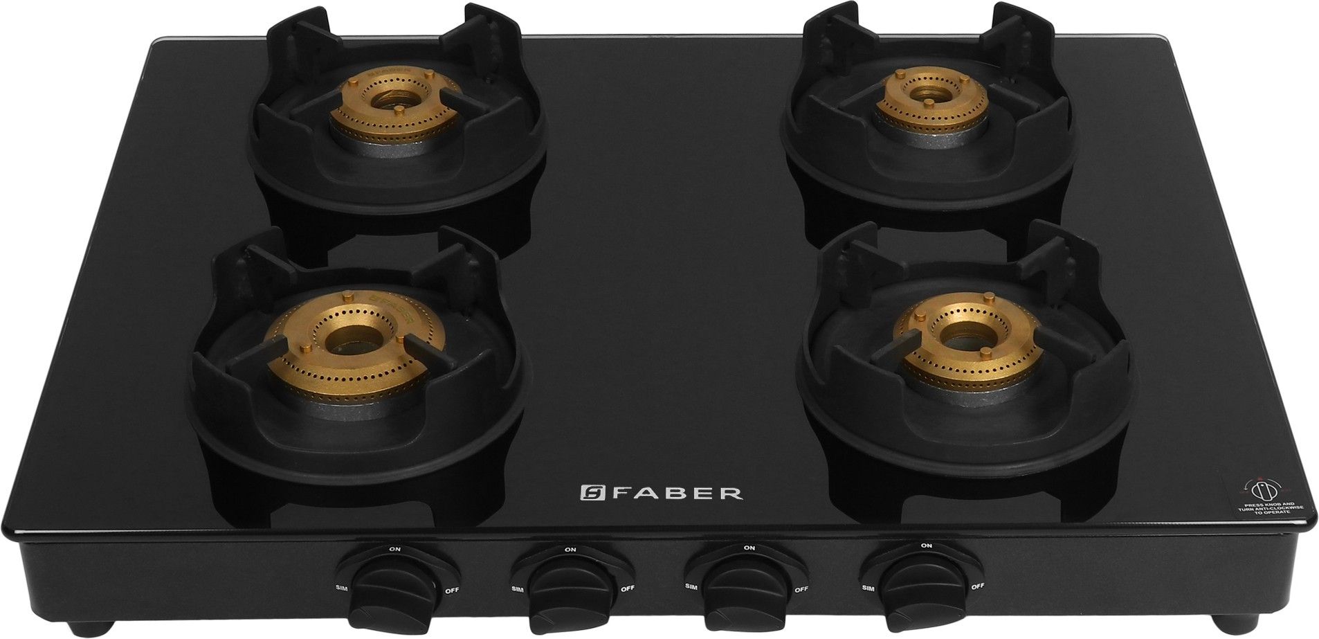 Onyx 4BB BK CI Glass Manual Gas Stove-image-37