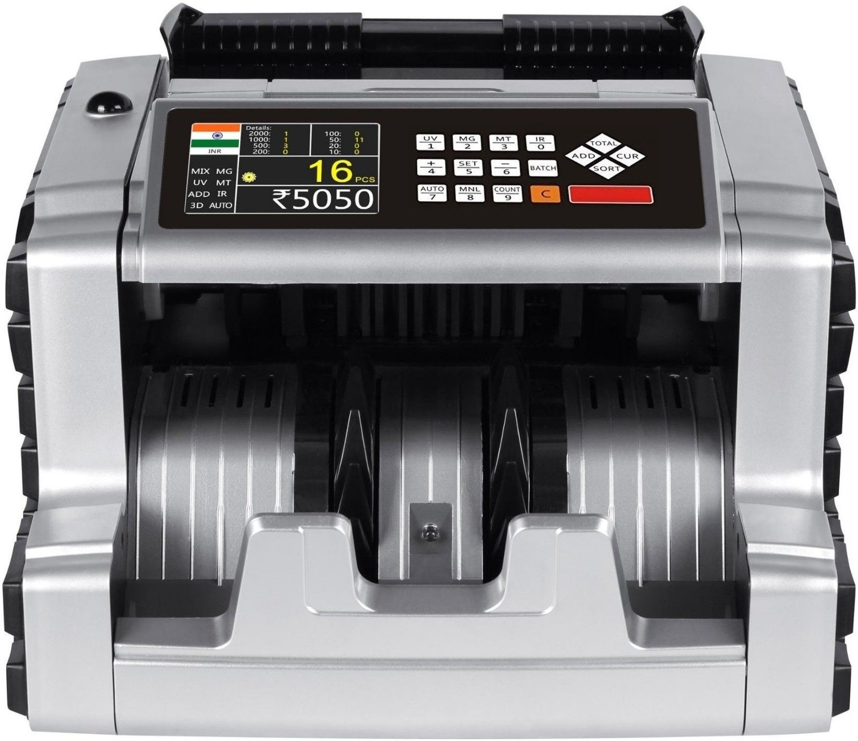 Drop2Kart Mix Value Money Counter with UV/MG/MT/IR Japanese CIS FakeNote Sensors, Multi Operation Modes, Additional Display for Business and Bank Note Counting Machine-picture-21