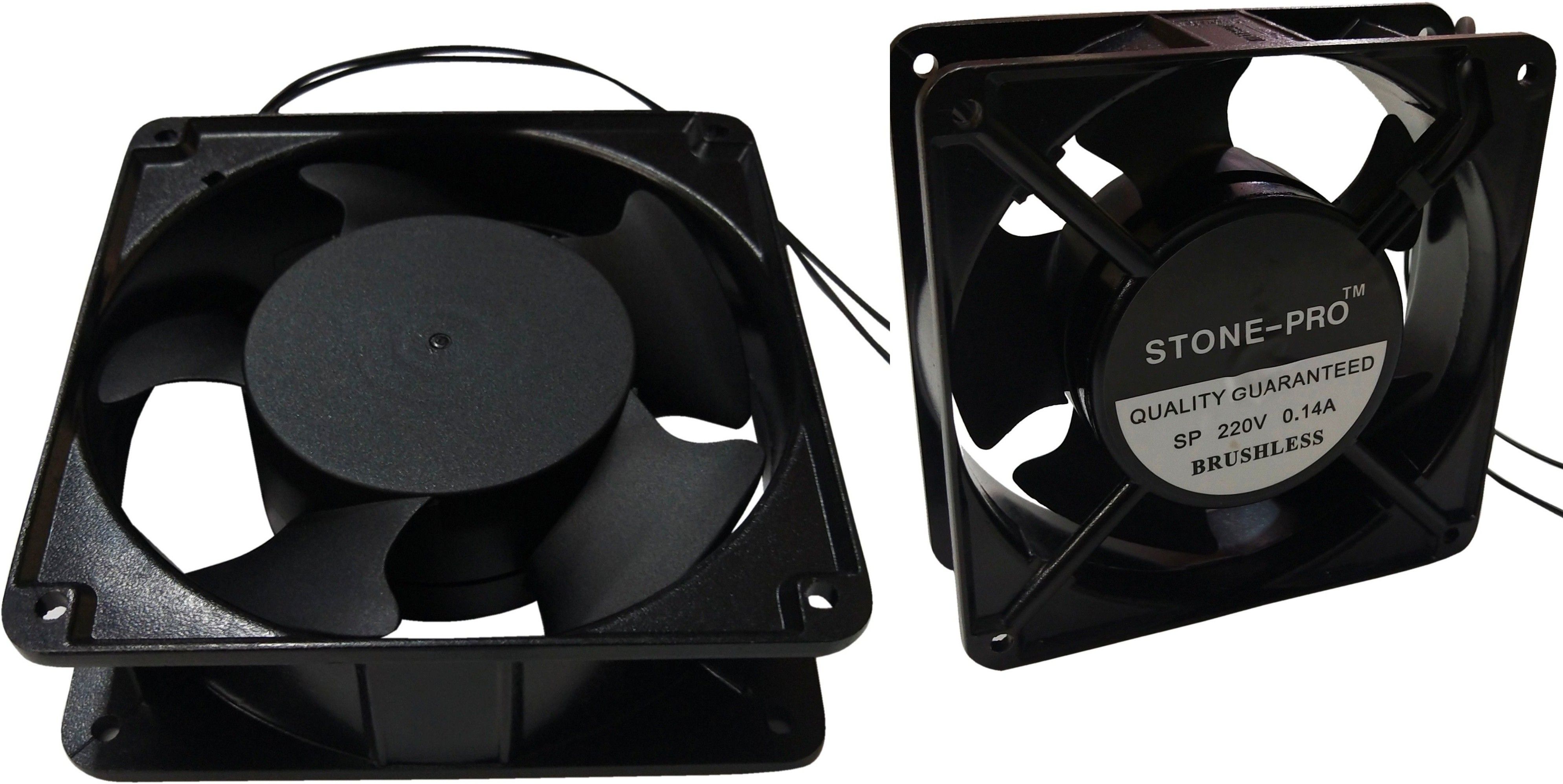 STONE-PRO 2pic 220V AC 120*120*38mm 4-inch square Exhaust brushless Fan Metal Body Cooler