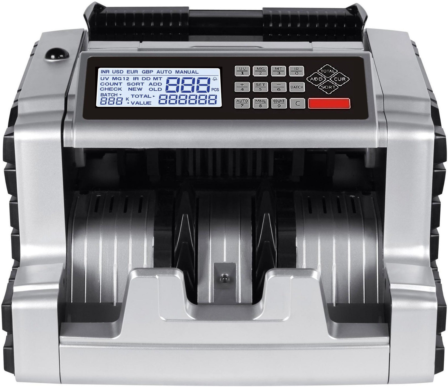 Drop2Kart CashCounter for Multiple Bill Denominations - UV/MG/MT/IR FakeNote Detection, Bright TFT LCD Display with Multi-Currency Support Note Counting Machine image 1