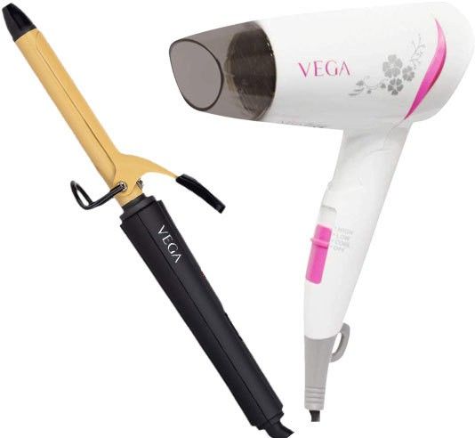 VEGA Ease Curl Hair Curler- (VHCH-01) with Go Style 1200 Hair Dryer (VHDH-18) Personal Care Appliance Combo-image-49