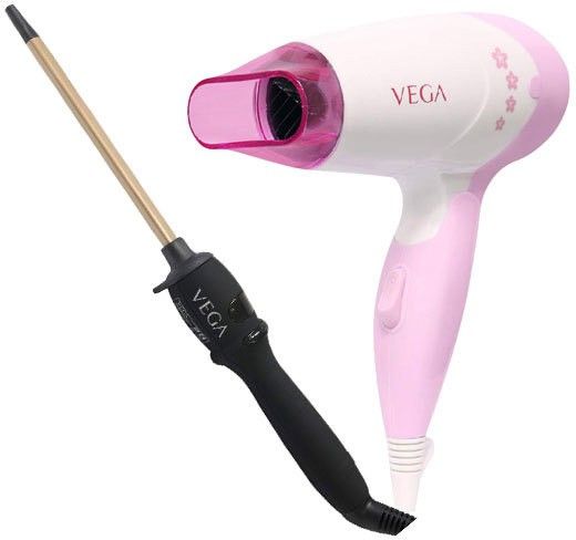 VEGA Chopstick Hair Curler-7x10 mm (VHCS-01) & Insta Glam 1000 Hair Dryer (VHDH-20) Personal Care Appliance Combo-image-46