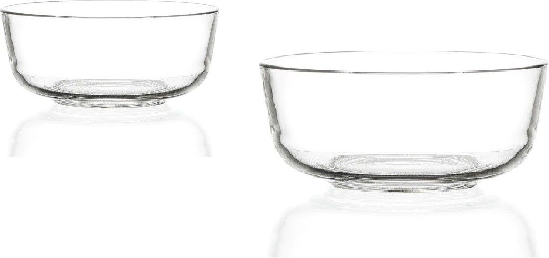Borosilicate Glass Serving Bowl Pack of 2 - 1.2 Litres & 600 ML Serving Mixing Microwave Safe Glass Bowl-image-16
