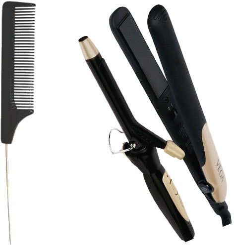 VEGA Miss Dazzle Styling Set (VHSS-02) & Tail Comb with Steel Pin and Coarse Tooth Personal Care Appliance Combo-image-27