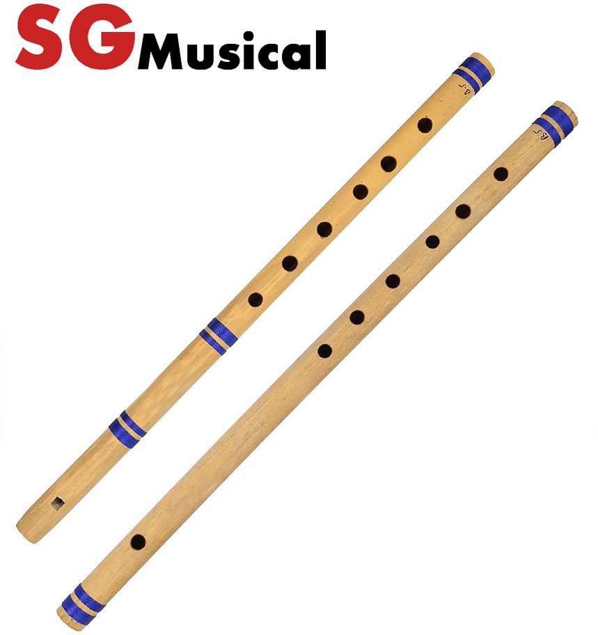 sg musical SGM-65F Set Of Fipple & Transverse Bamboo Flute For Beginners, Both A Scale Flute Bamboo Flute image 1