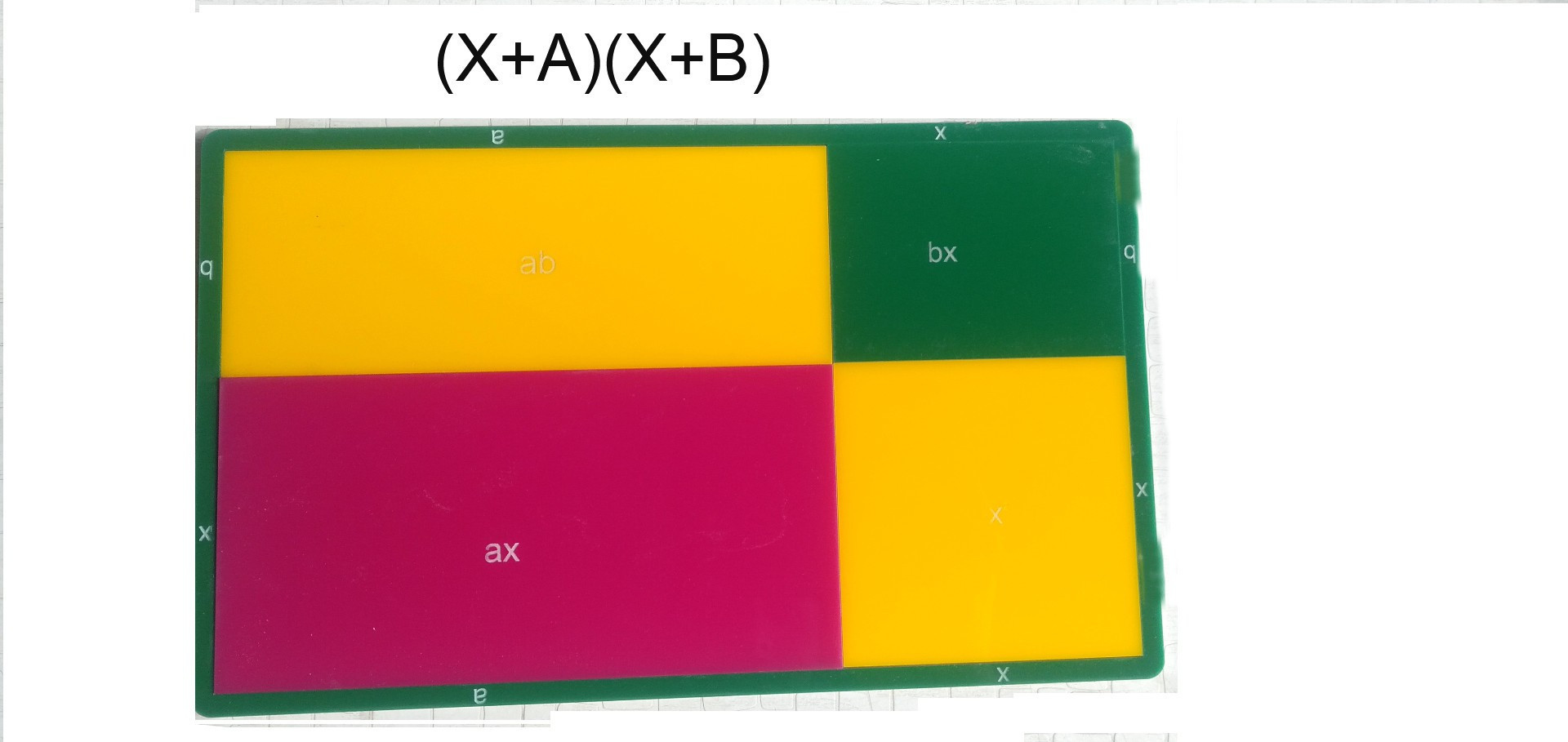 the labworld Model for lab(x+a)(x+b) dissectible with Base Plate for algebraic Math Formula in School Classroom or Home image 1