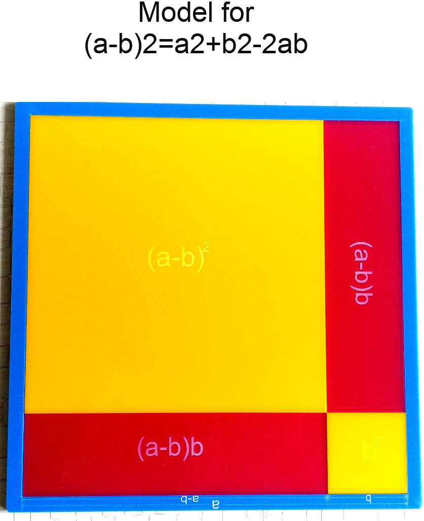 the labworld Algebra kit(a-b)2 Identity mathematics lab Model kit manipulatives Model for Kids,Teachers and Parents in Classroom or Home,Big Size 25x25cm image 1