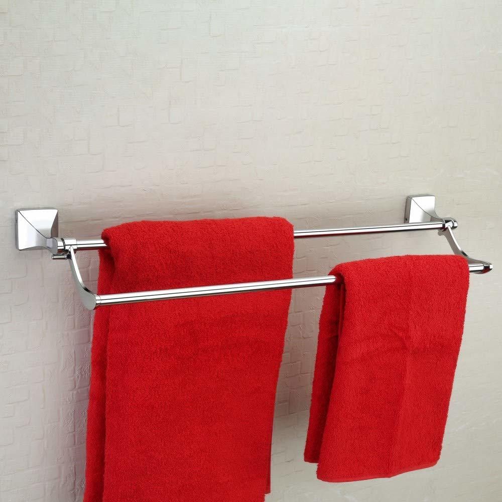 Stainless Steel Folding Towel Rod/Folding Towel Hanger for Bathroom/Towel Stand/Bathroom Accessories(24 Inch-Chrome/Silver) 24 inch 2 Bar Towel Rod-image-28