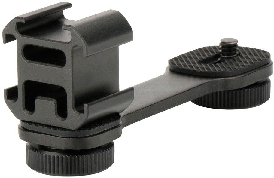 Yantralay 3 in 1 Triple Hot Shoe Mount Microphone Led Video Light Extension Bracket Stand For Gimbals Custom Flash Bracket-picture-14
