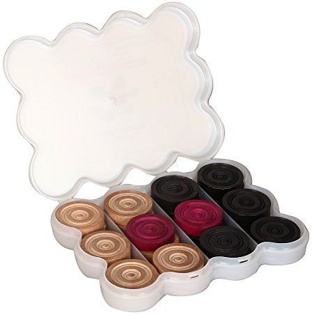 spocco ™24PCWooden Finish Carrom Board Coins CP355 Carrom Pawns-picture-11