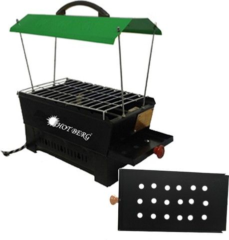 2-in-1 Smart Stylish Charcoal & Electric Barbeque Grill Combo Free Three Gift One Grill Stand, 6 Skewers, One Steel Tong Electric Grill Electric Tandoor