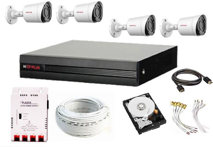 CP PLUS Cp Plus Full HD 4Ch DVR + 4 CP Plus Bullet Camera 2.4 MegaPixel Nightvision + Seagate Or WD Hard Drive 1TB + ADS CCTV CABLE 3+1 + ADS Power Supply + BNC & DC Pin Set - Full CCTV Kit Security Camera (TRUSTED PURCHASE FOR AASHU DIGITAL STUDIO) Security Camera-picture-12
