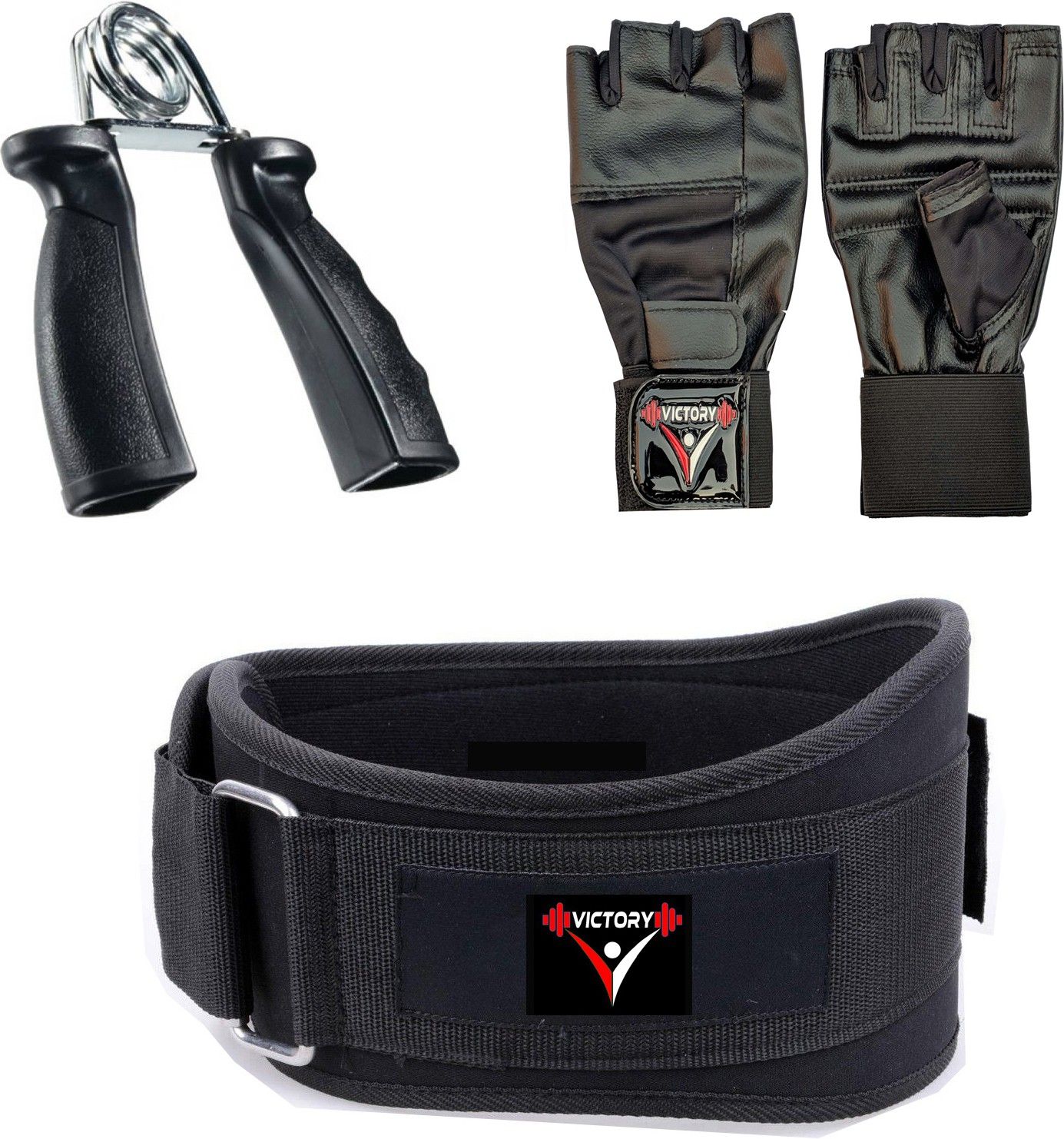 victory Combo Supreme Gym Belt (M) Size & Hand Grip & Premium Gym Glove Fitness Accessory Kit Kit-picture-16