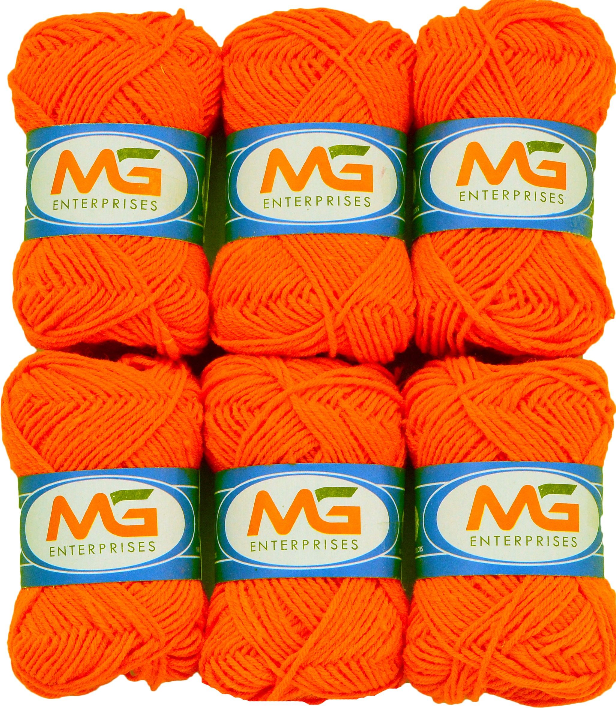 Wool Dark Orange (6 pc) M.G Wool Ball Hand Knitting Wool/Art Craft Fingering Crochet Hook Yarn, Needle Knitting Yarn Thread Dyed-image-8
