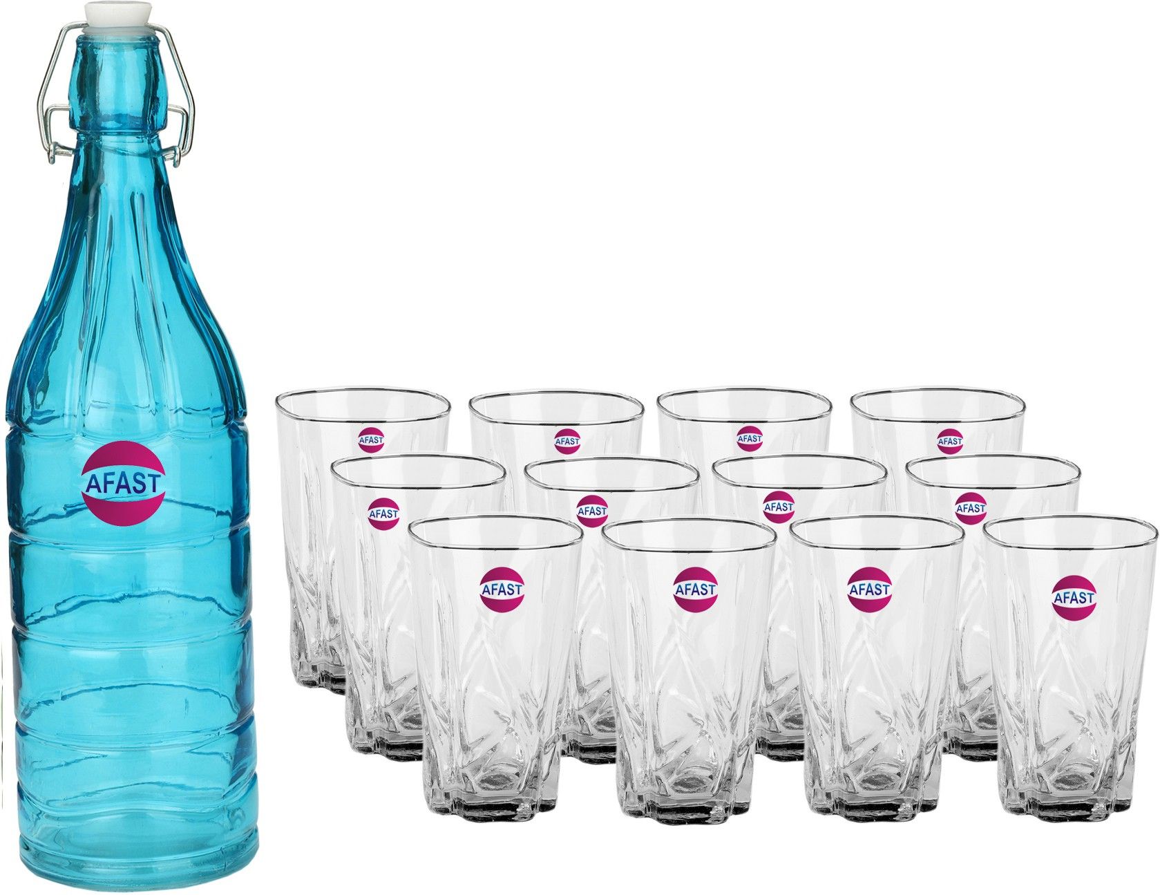 Bottle & Glass Set Of Bottle And 12 Glass, 1 Ltr-X34 Jug Bottle Glass Set-image-47