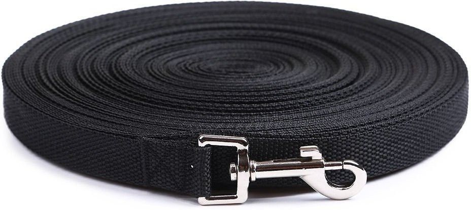 the dds store Dog Training Cotton Nylon Webbing Line Leash (Black, 3 m/10ft) Dog Training Long Rope Cotton Nylon Webbing Recall Obedience Line Leash for Pet 1.inch, (BLACK) 10.Feet Long Dog Strap Leash (BLACK) Dog Leash-picture-9