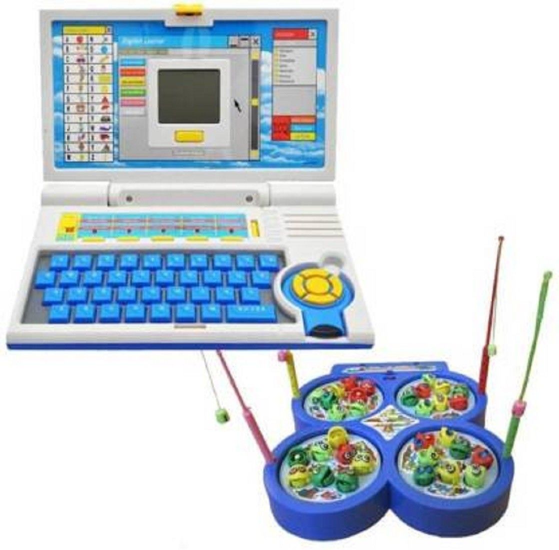 kmc kidoz Educational learning Laptop with Fish Catching game for kids (Multicolor)-picture-13