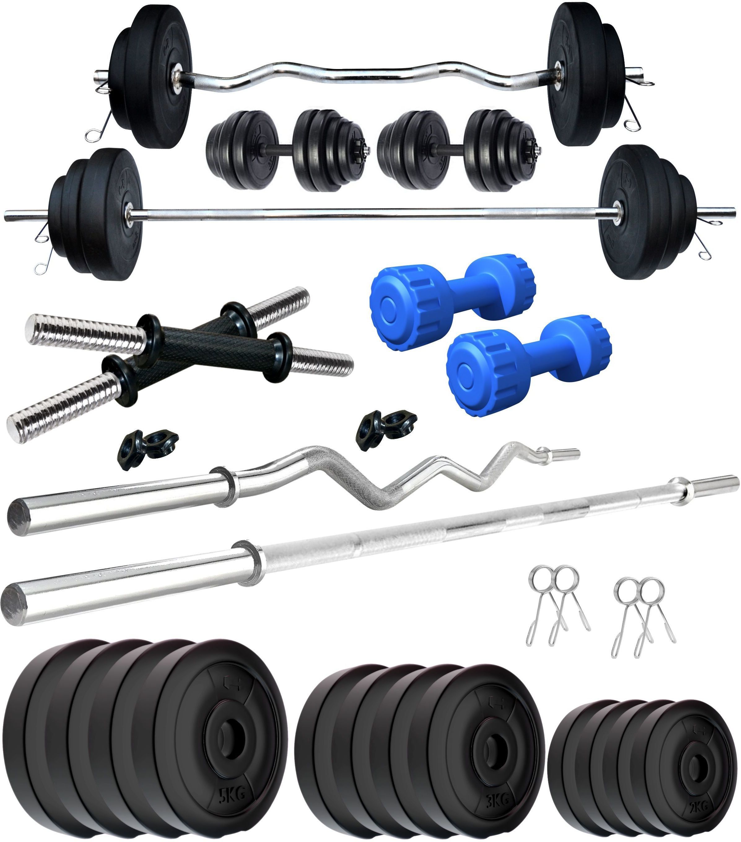 40 kg PVC 40 KG COMBO 42-WB-WA With PVC Dumbbells Home Gym Combo