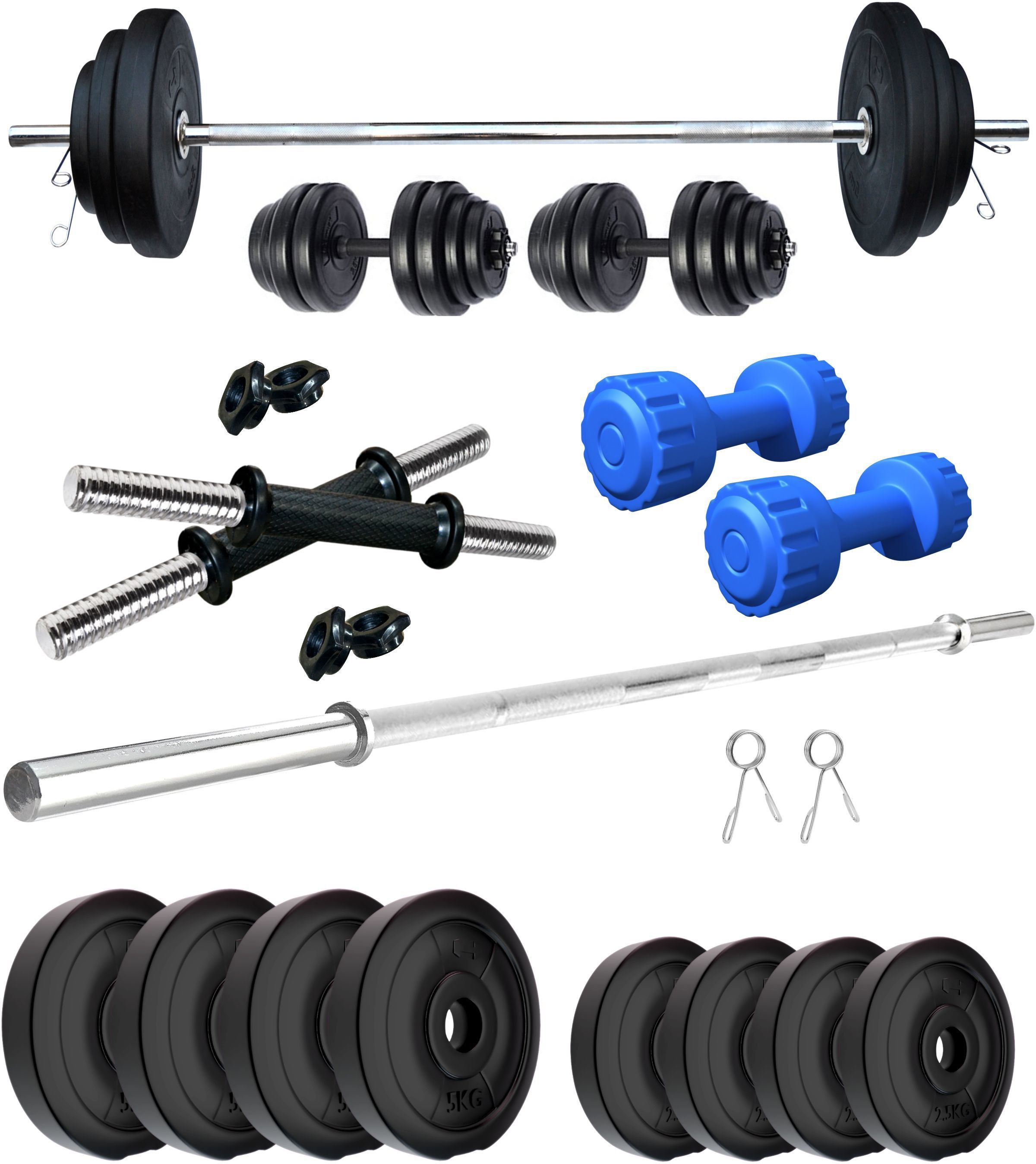 30 kg PVC 30 KG COMBO 9 WB-WA With PVC Dumbbells Home Gym Combo