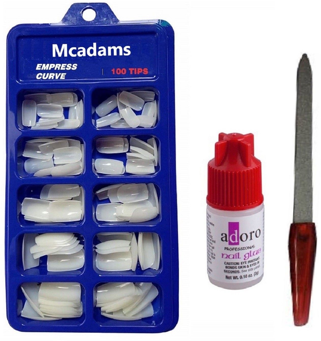 High Quality Curve Artificial Nails With Double sided Nail Filer