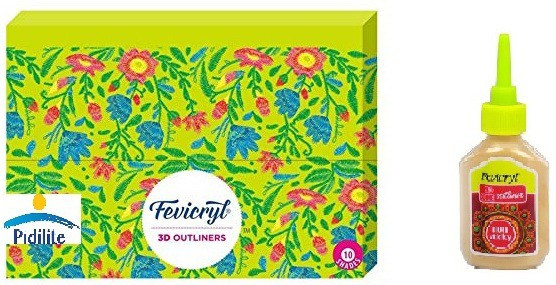 fevicryl Pidilite Fabric & Multi Surface 3- D Outliners (Pack of 10) image 1