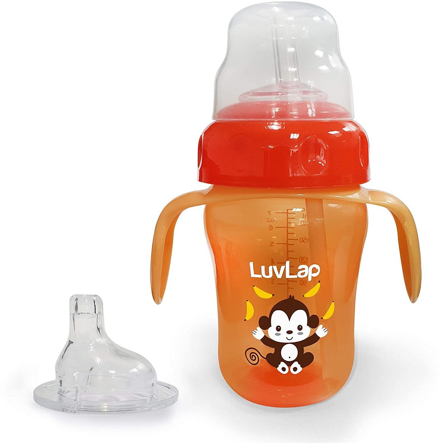 luvlap Banana Time 210ml Anti Spill, Interchangeable Sipper / Sippy Cup with Soft Silicone Spout and Straw, 6m+-picture-28
