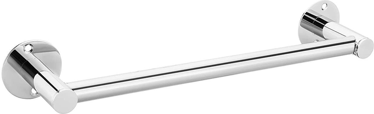 12 INCH Stainless Steel Towel Bar | Bathroom Towel Rod Holder | Wall Mounted Hand Towel Rail for Kitchen and Washroom | Size - 12 INCH (Pack of 1) Silver Towel Holder-image-34