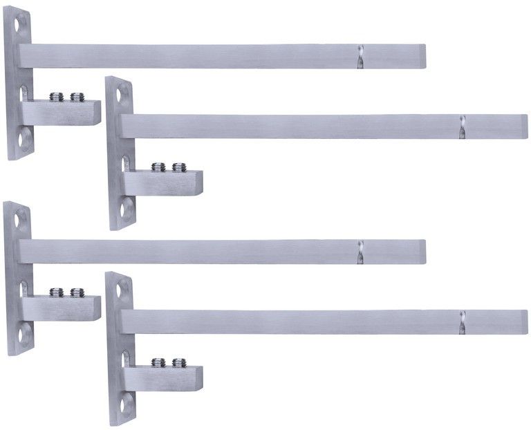 atlantic F Type Glass Shelf Bracket 12 inch Stainless Steel Silver Matt Finish Adjustable 6/8/10/12 mm Pack of 4 Piece 29.4CM Shelf Bracket-picture-36
