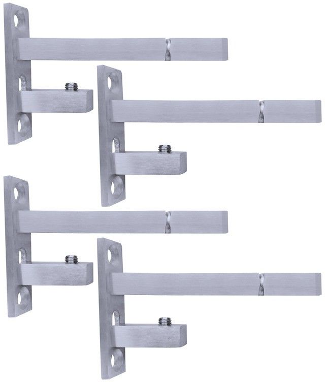 atlantic F Type Glass Shelf Bracket 4 inch (Stainless Steel, Silver Matt Finish, Adjustable 6/8/10/12 mm, Pack of 4 Piece) 9CM Shelf Bracket-picture-36