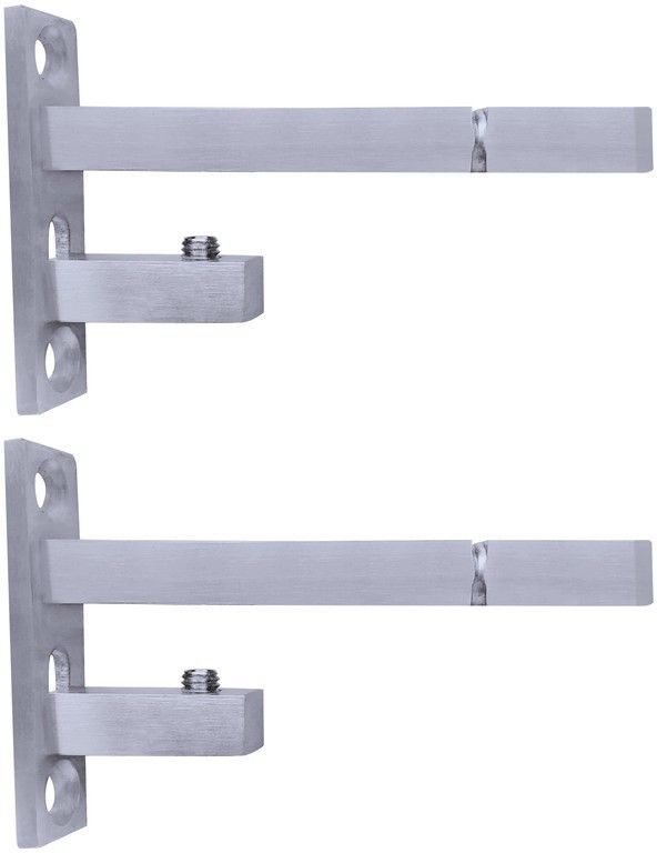 atlantic F Type Glass Shelf Bracket 4 inch Stainless Steel Silver Matt Finish Adjustable 6/8/10/12 mm Pack of 2 Piece 9CM Shelf Bracket-picture-1