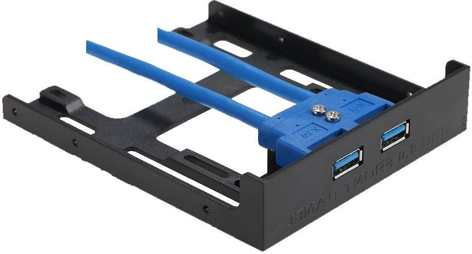 LipiWorld USB 3.0 Front Panel Hub 2 Port Expansion Bay 20 Pin to USB3.0 60cm Bracket Adapter Cable for PC Desktop 2.5" Floppy Bay USB Adapter-image-31