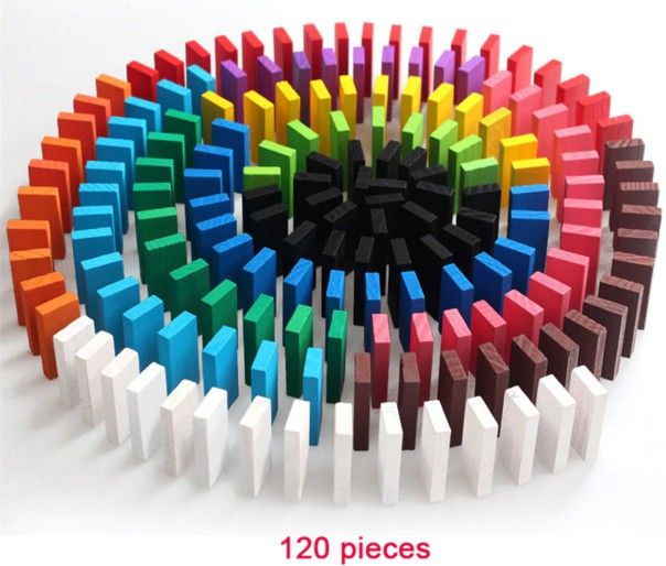 crazycrafts wooden dominoes blocks 120 piece 12 colour set-picture-24