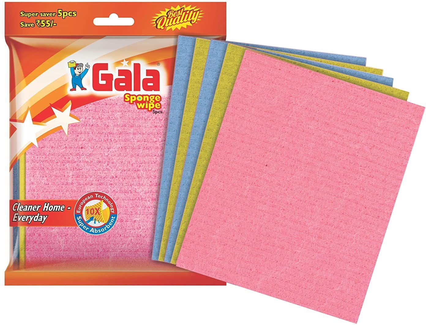 gala Sponge Wipe for Kitchen 5 Pcs Pack (Multipurpose) Sponge Wipe-picture-27