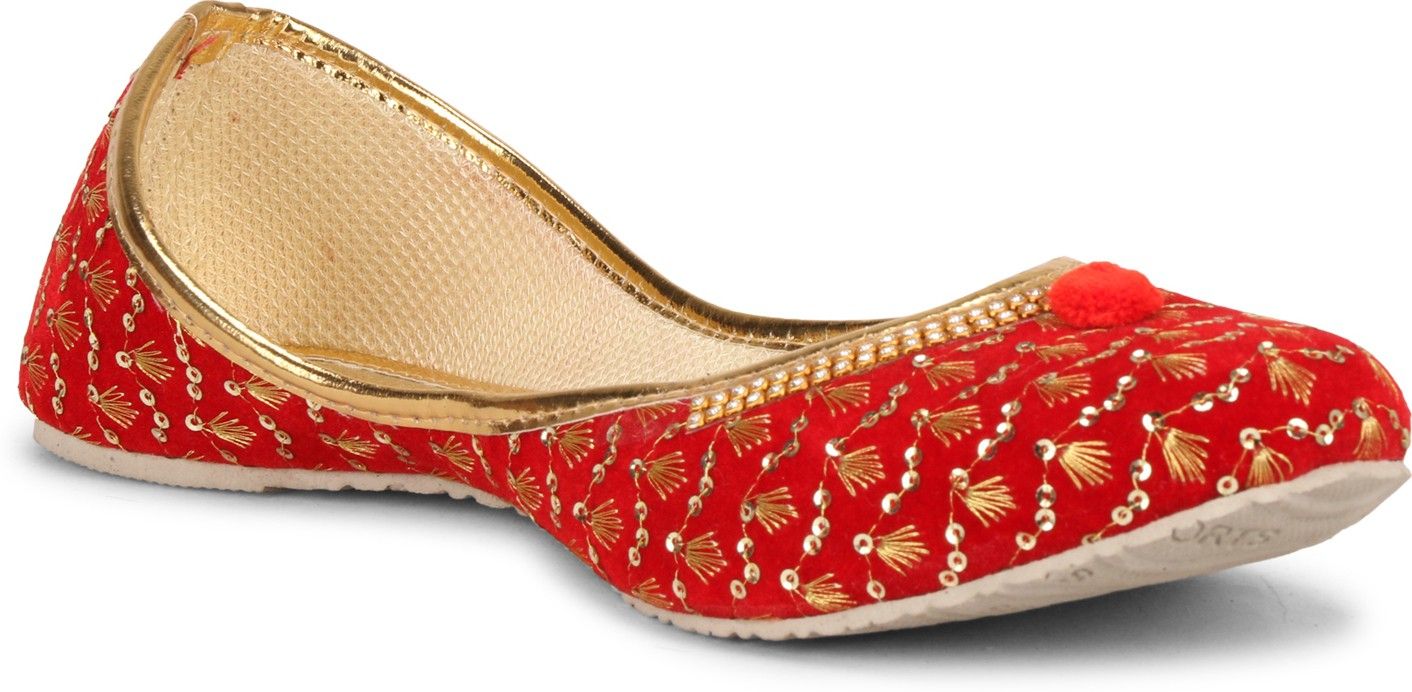 tryfeet Women's Red Wedding Bridal Jutti Bellies Jutis For Women-picture-19