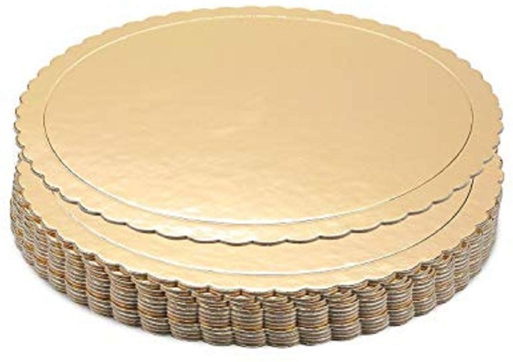 prisma collection Round Cake Base (10-inch, Golden) - Pack of 15 Paper Cake Server-picture-20