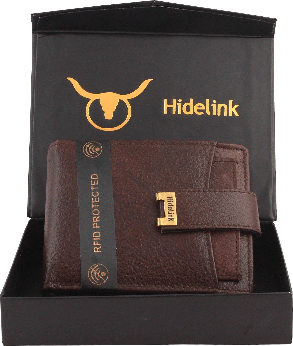 hidelink Men Brown Genuine Leather RFID Wallet - Regular Size-picture-23