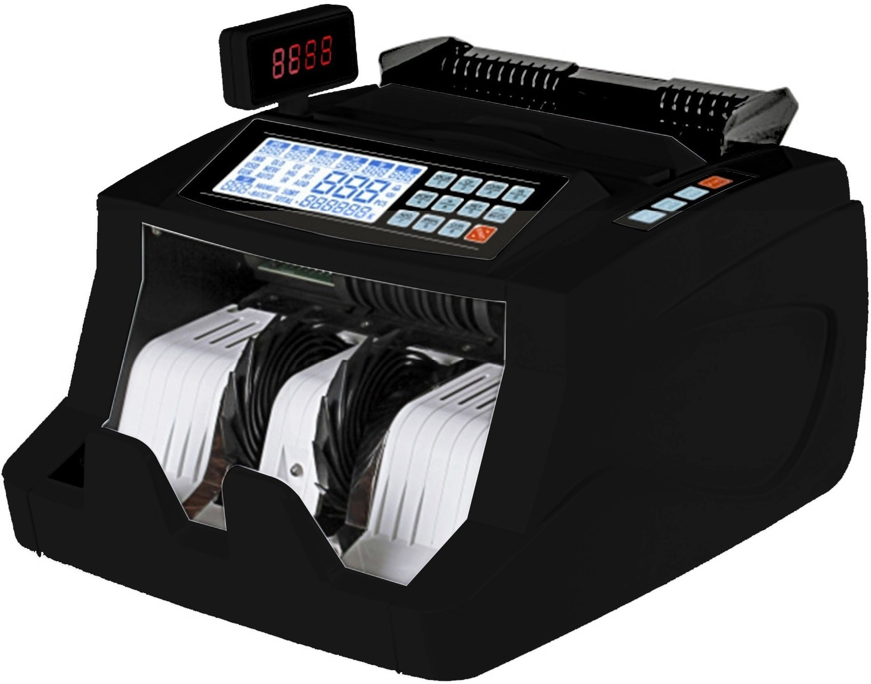 Drop2Kart Bank-Grade Bill Counter - Automatic Counting, UV/MG/MT/IR Japanese CMOS Image Sensors, External Display, 1-Yr. After Sales Service Note Counting Machine image 1