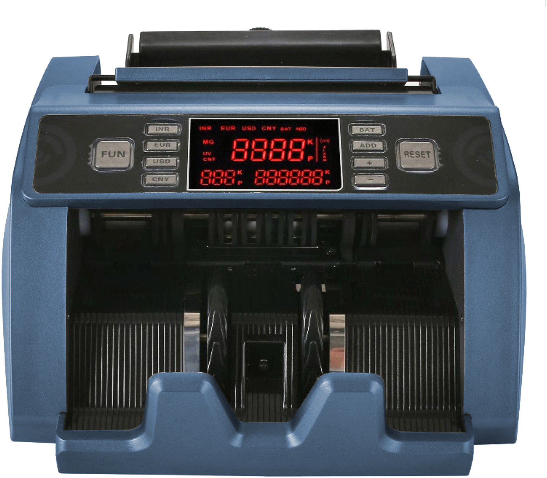 Drop2Kart Manual Value BillCounter with UV/MG/DD Detection, Large LED Display with Gift Note Counting Machine image 1