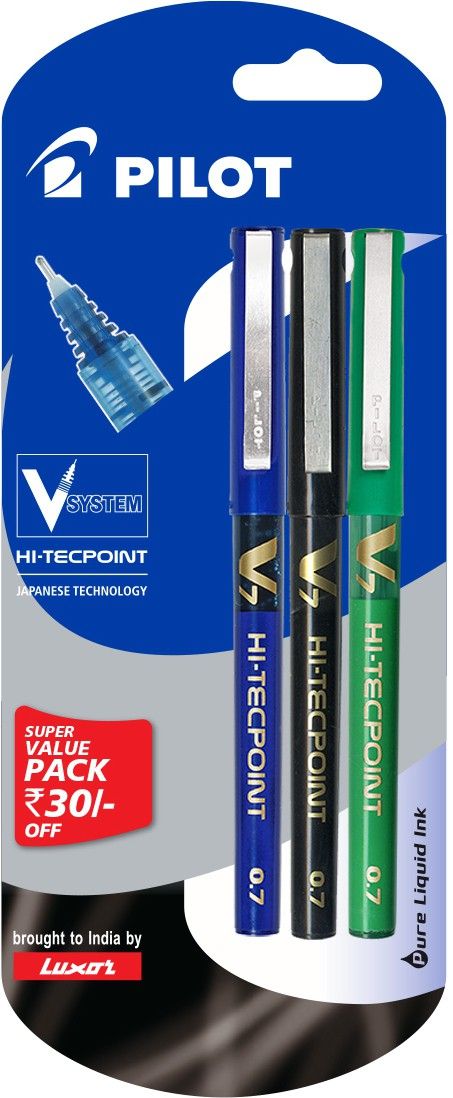 V7 (1 Blue+ 1 Black+1 Green) Roller Ball Pen-image-33