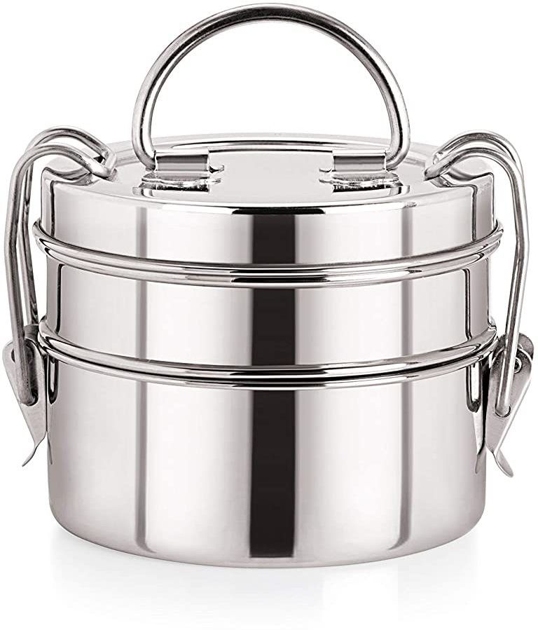 hurrio Stainless Steel Tiffin Box Set, 2-Pieces, Silver-800 ml 2 Containers Lunch Box-picture-8