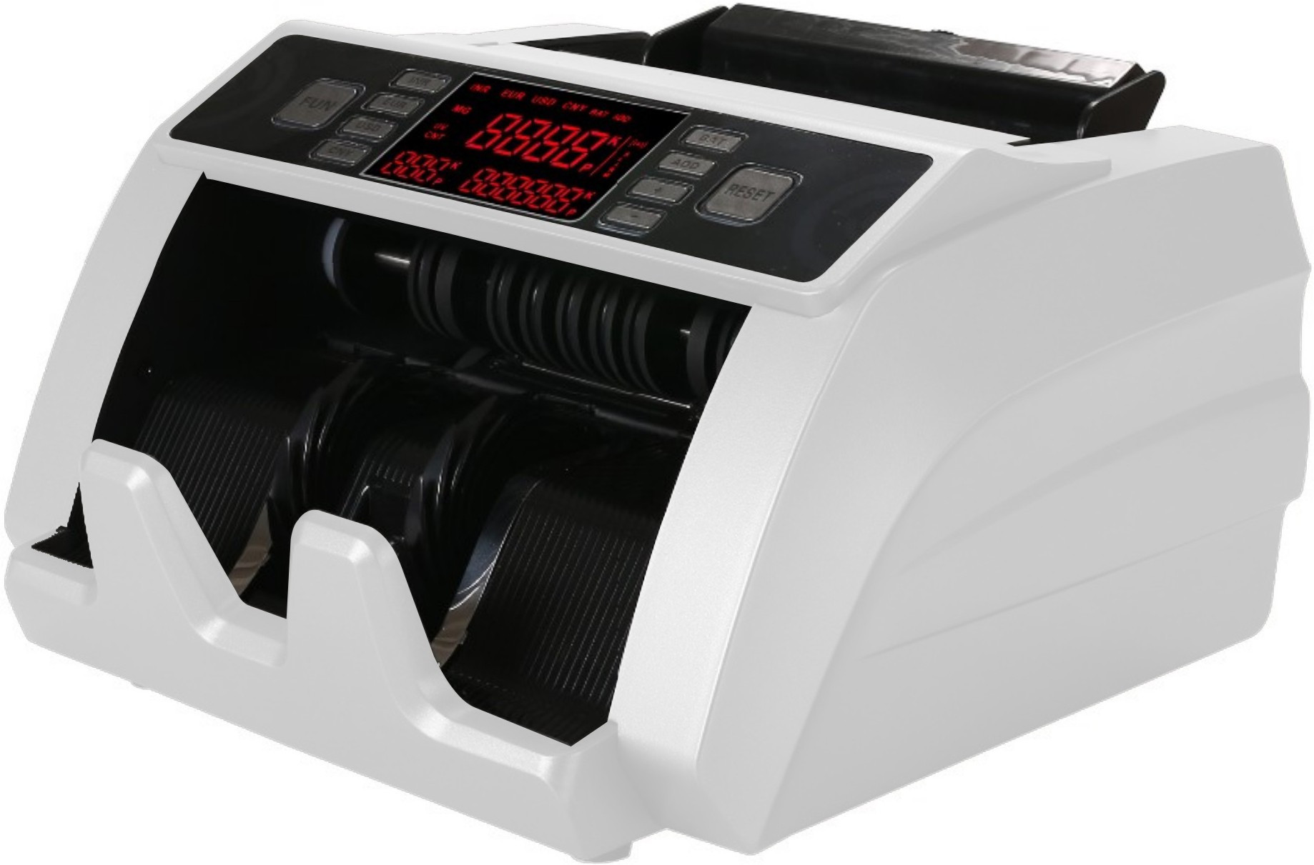 Drop2Kart Automatic LED Cash Counter with Dual HeavyDuty Motor, UV/MG/DD/IR FakeNote Sensor, 1-Year. After Sales Warranty Note Counting Machine image 1